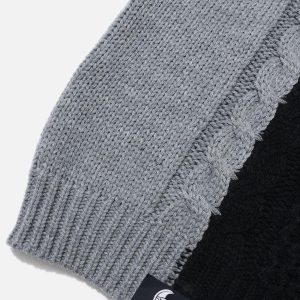 Concert Outfit Color Blocking Patchwork Sweater