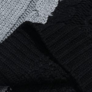 Concert Outfit Color Blocking Patchwork Sweater