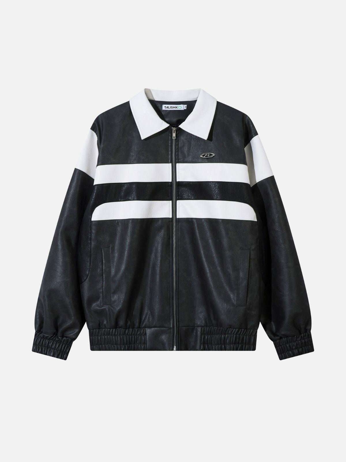 Concert Outfit Color Blocking Stripe Faux Leather Jacket Concert Outfit Color Blocking Stripe Faux Leather Jacket