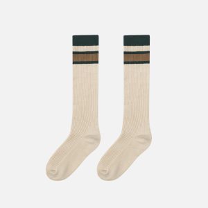 Concert Outfit Color Blocking Stripe Socks