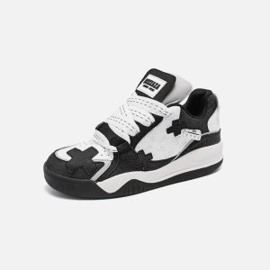 Concert Outfit Color Blocking Thick Bottom Skate Shoes