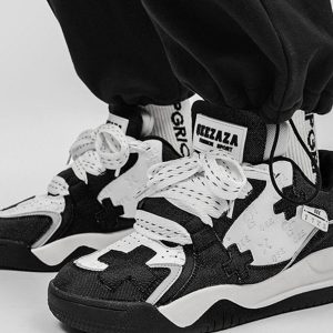 Concert Outfit Color Blocking Thick Bottom Skate Shoes