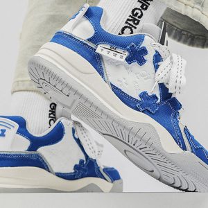 Concert Outfit Color Blocking Thick Bottom Skate Shoes