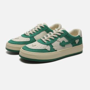 Concert Outfit Color Contrast Heart Design Casual Shoes