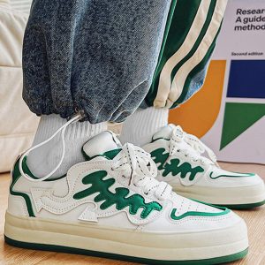 Concert Outfit Colorblock Platform Patch Casual Shoes