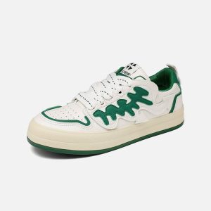 Concert Outfit Colorblock Platform Patch Casual Shoes