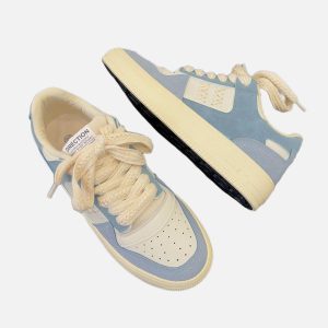 Concert Outfit Colorblock Rope Trim Skate Shoes