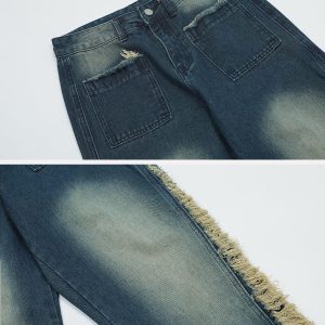 Concert Outfit Colorblock Side Embroidery Jeans