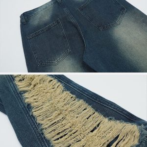 Concert Outfit Colorblock Side Embroidery Jeans