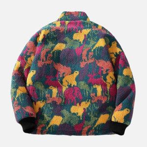 Concert Outfit Colorful Animal Reversible Jacket