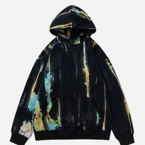 Concert Outfit Colorful Graffiti Hoodie