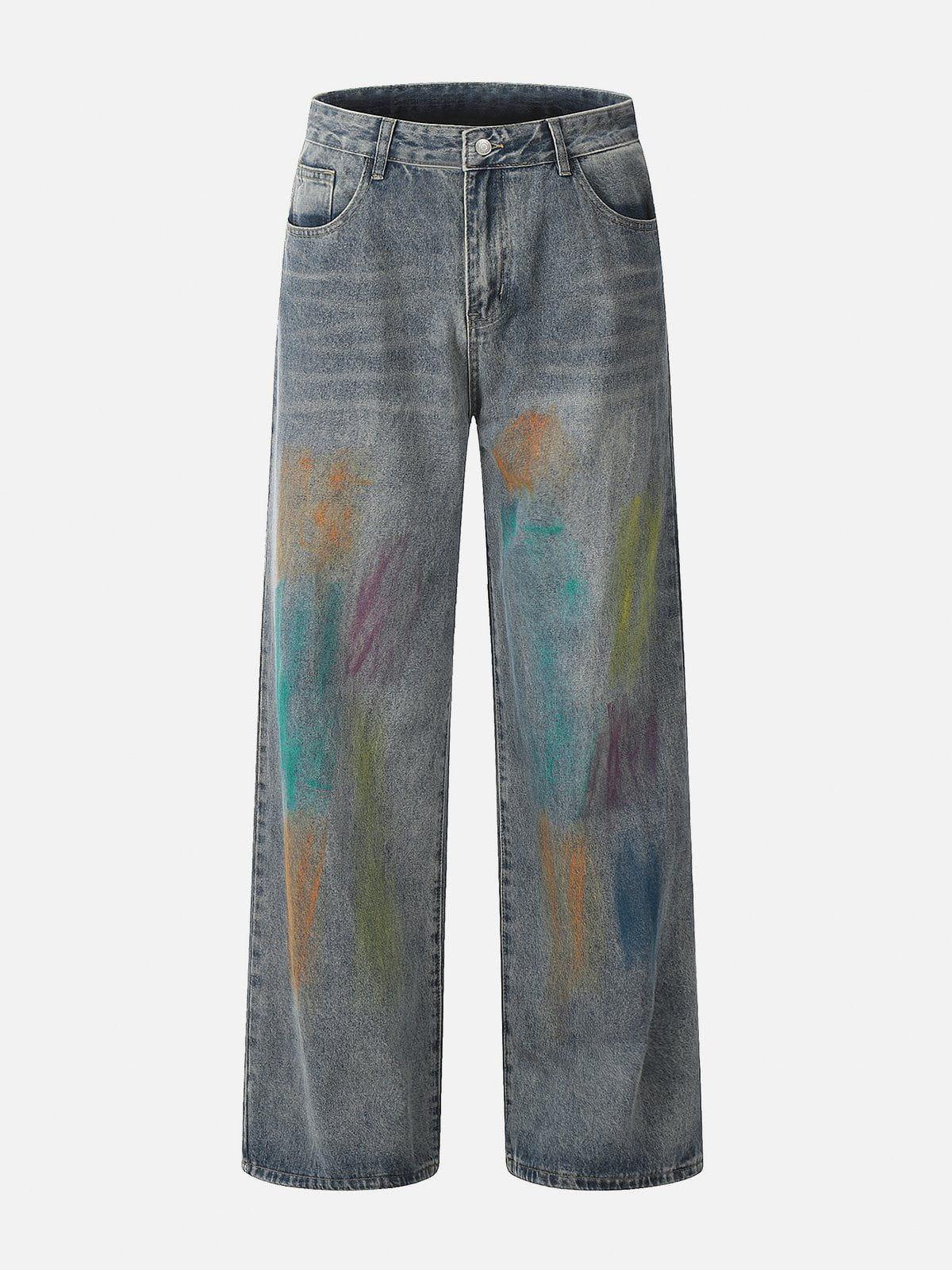 Concert Outfit Colorful Graffiti Jeans Concert Outfit Colorful Graffiti Jeans