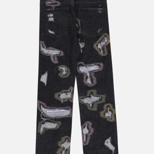 Concert Outfit Colorful Hole Jeans