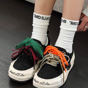 Concert Outfit Colorful Lace-Up Sneakers