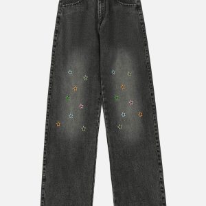 Concert Outfit Colorful Star Loose Jeans