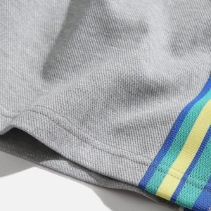 Concert Outfit Colorful Stripe Shorts