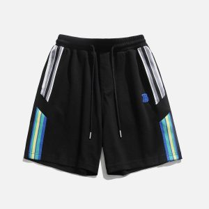 Concert Outfit Colorful Stripe Shorts