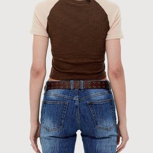 Concert Outfit Contrast Castle Print Cropped Tee