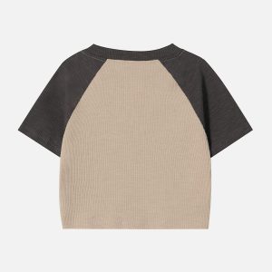 Concert Outfit Contrast Castle Print Cropped Tee