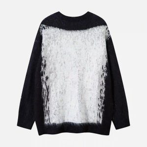 Concert Outfit Contrast Color Cross Sweater