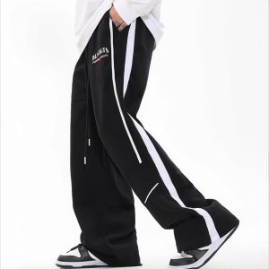 Concert Outfit Contrast Color Loose Sweatpants
