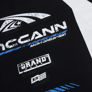 Concert Outfit Contrast Color Motorcycle Print T-Shirt