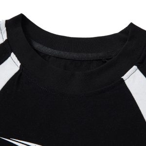 Concert Outfit Contrast Color Motorcycle Print T-Shirt