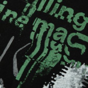 Concert Outfit Contrast Color Patchwork Print T-Shirt