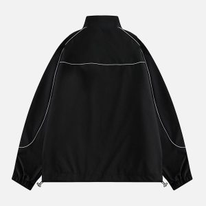 Concert Outfit Contrast color patchwork Track Jacket