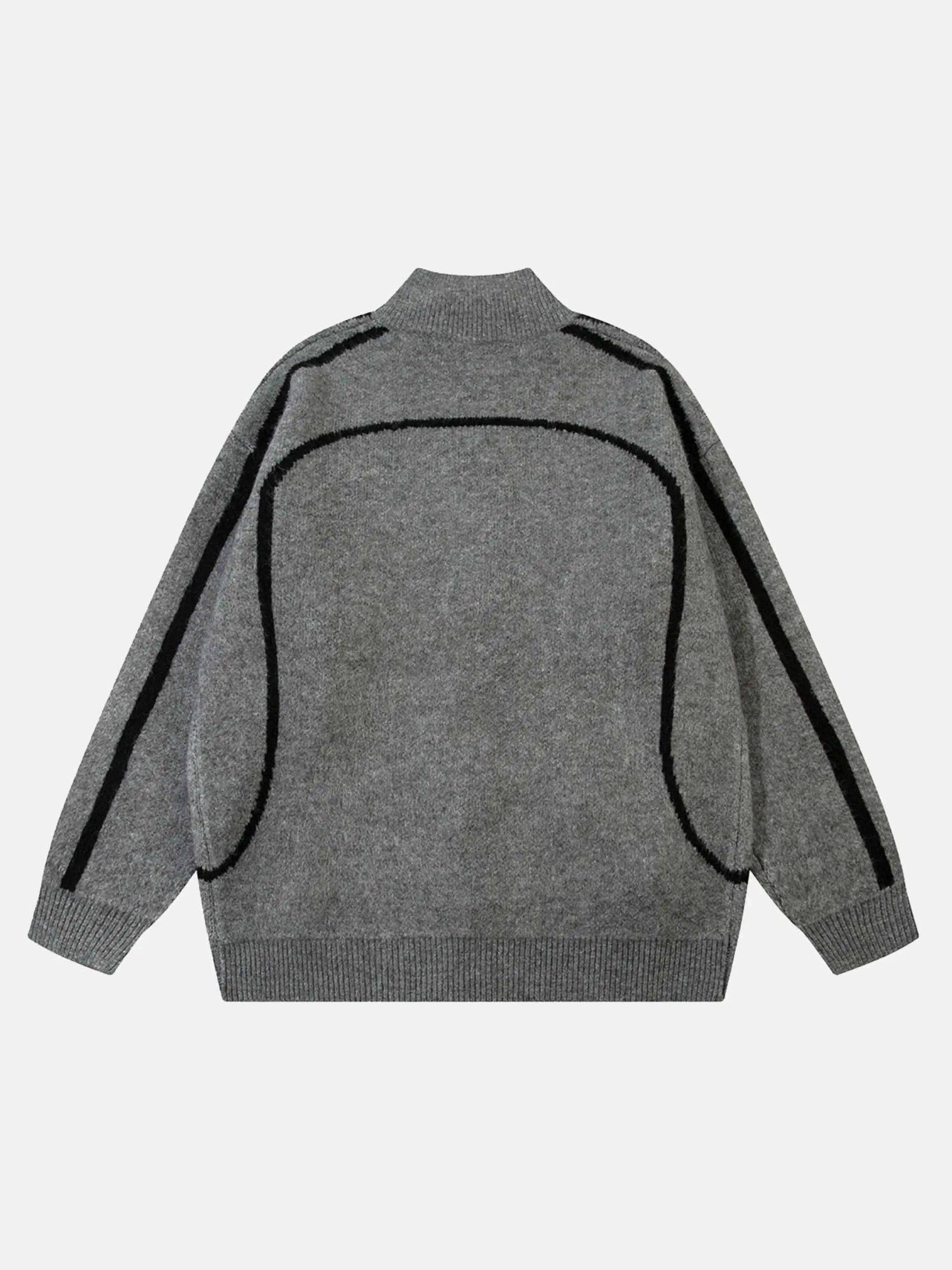 Concert Outfit Contrast Color Racing Zip-Up Cardigan Concert Outfit Contrast Color Racing Zip-Up Cardigan