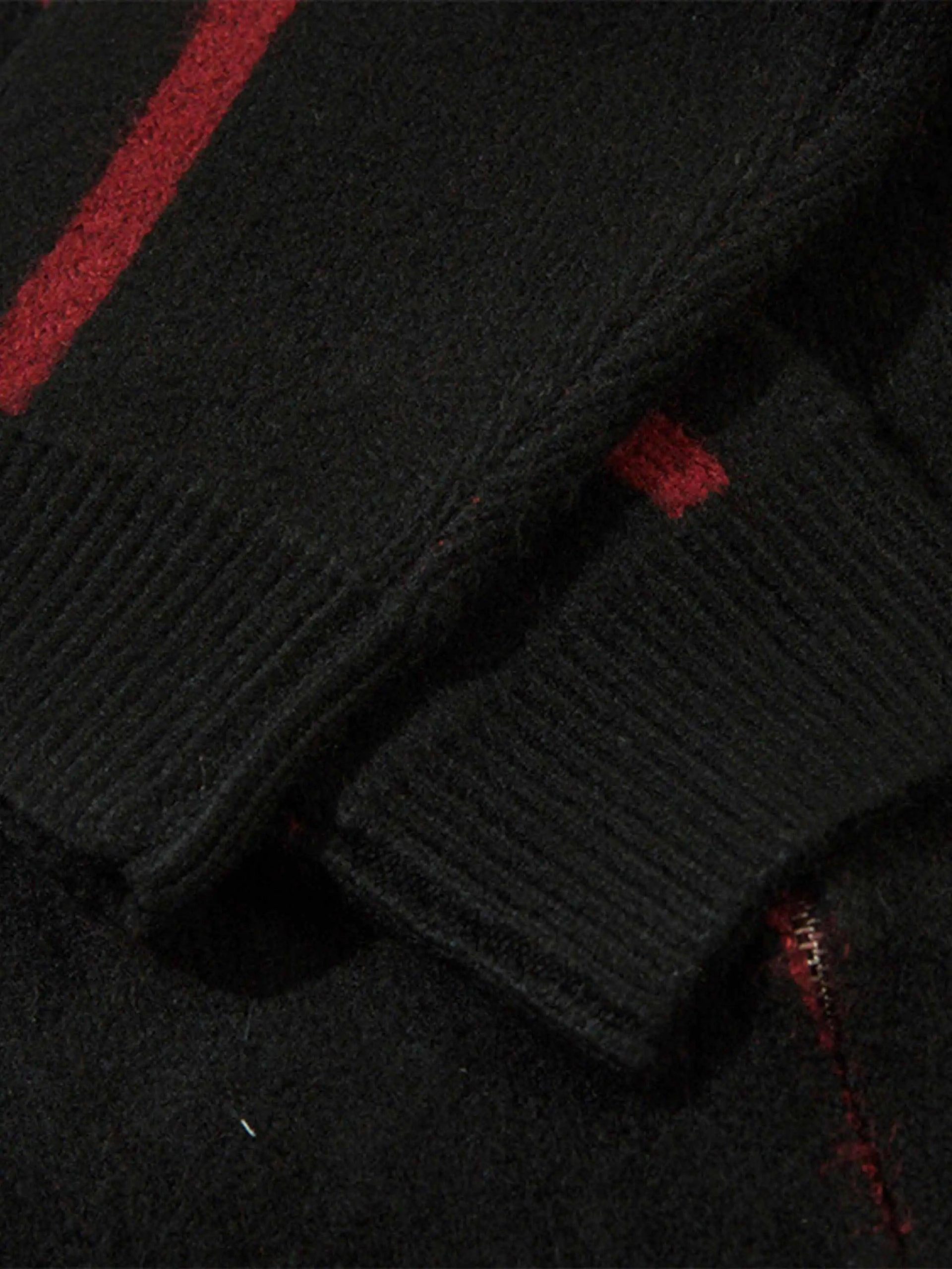 Concert Outfit Contrast Color Racing Zip-Up Cardigan Concert Outfit Contrast Color Racing Zip-Up Cardigan