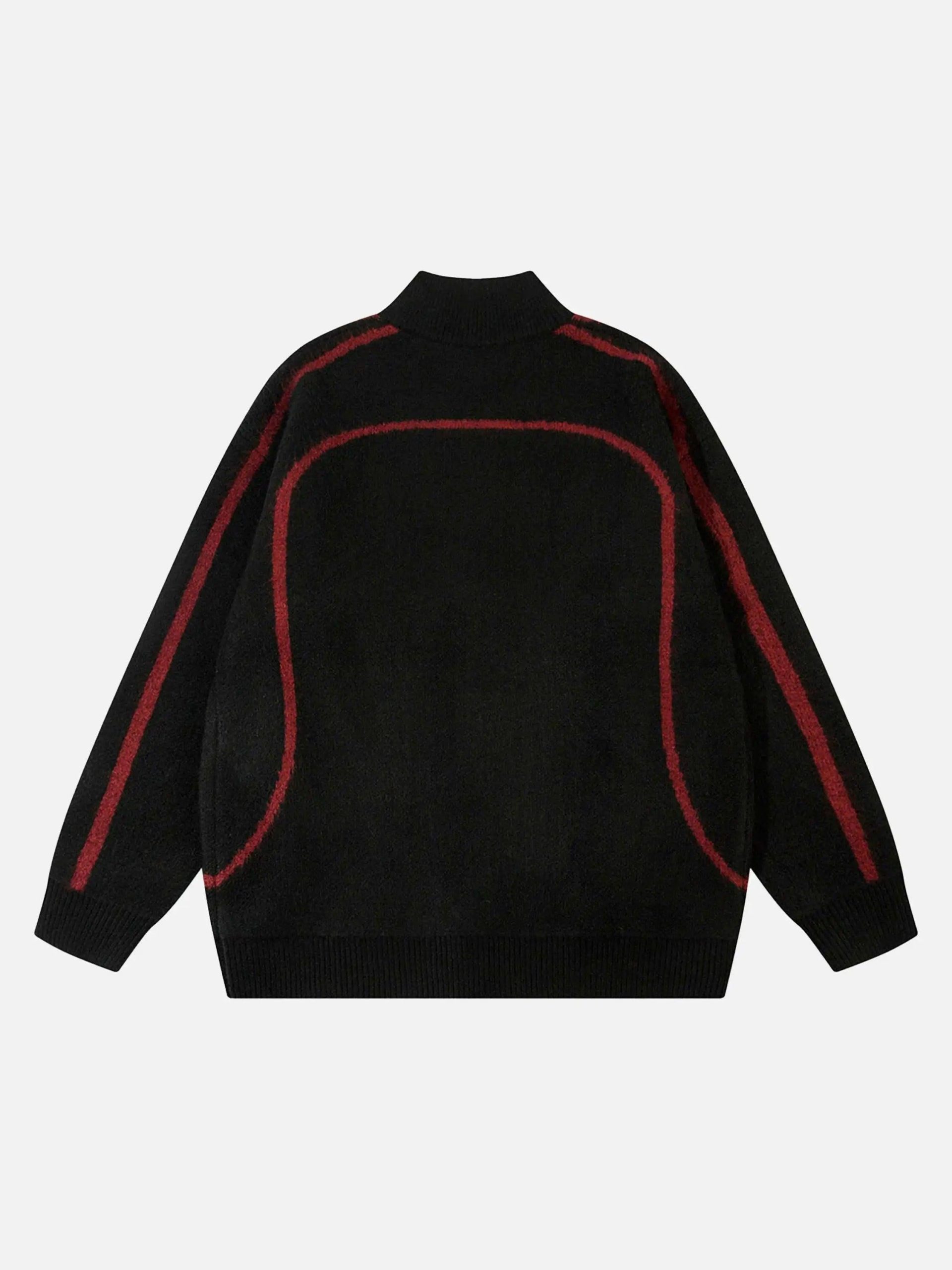 Concert Outfit Contrast Color Racing Zip-Up Cardigan Concert Outfit Contrast Color Racing Zip-Up Cardigan