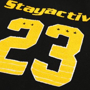 Concert Outfit Contrast Color Stitching Embroidery Bomber Jacket