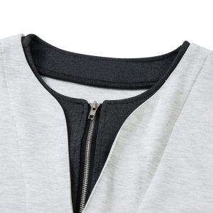 Concert Outfit Contrast Color Stitching Faux Two-Piece T-Shirt