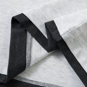 Concert Outfit Contrast Color Stitching Faux Two-Piece T-Shirt