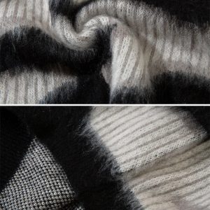 Concert Outfit Contrast Mohair Sweater