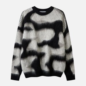 Concert Outfit Contrast Mohair Sweater