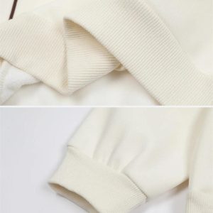 Concert Outfit Contrast Paneled Embroidery Sweatshirt