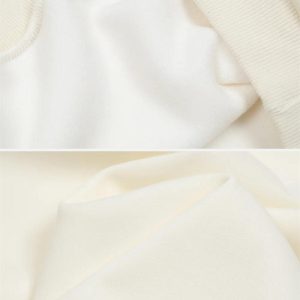 Concert Outfit Contrast Paneled Embroidery Sweatshirt