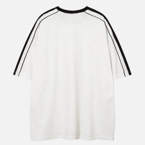Concert Outfit Contrast Paneled Raglan Sleeve Tee