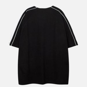 Concert Outfit Contrast Paneled Raglan Sleeve Tee
