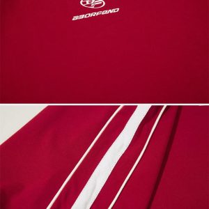 Concert Outfit Contrast Paneled Raglan Sleeve Tee