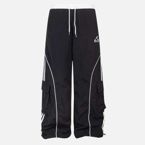 Concert Outfit Contrast Striped Drawstring Sweatpants