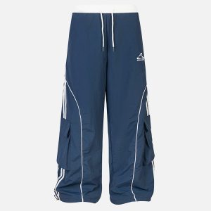 Concert Outfit Contrast Striped Drawstring Sweatpants