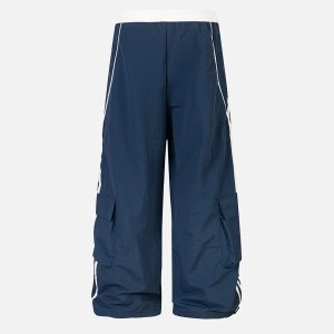 Concert Outfit Contrast Striped Drawstring Sweatpants