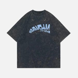 Concert Outfit Crack Letter Print Tee