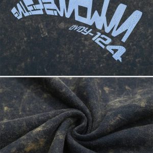 Concert Outfit Crack Letter Print Tee