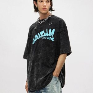 Concert Outfit Crack Letter Print Tee