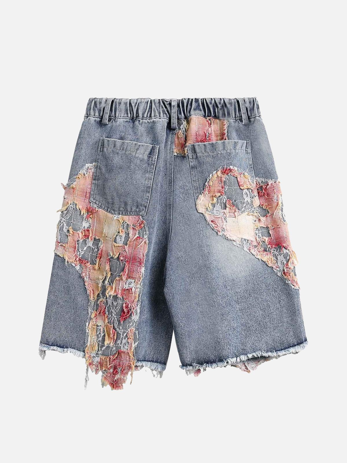 Concert Outfit Craftsmanship Ripped Floral Denim Shorts Concert Outfit Craftsmanship Ripped Floral Denim Shorts