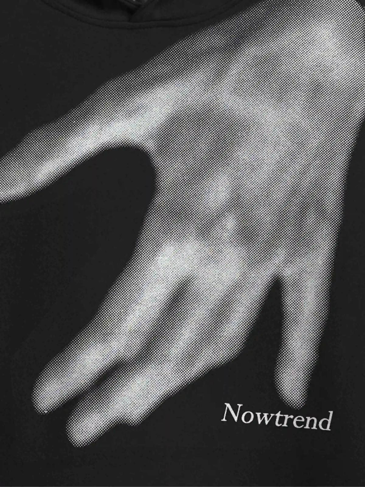 Concert Outfit Creative Handshake Print Hoodie Concert Outfit Creative Handshake Print Hoodie